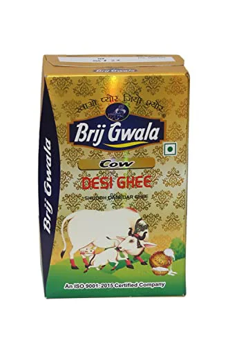 Brij Gwala Desi Cow Ghee |Made Traditionally from Curd Cow Ghee for Better Digestion and Immunity | 1Ltr TetraPack