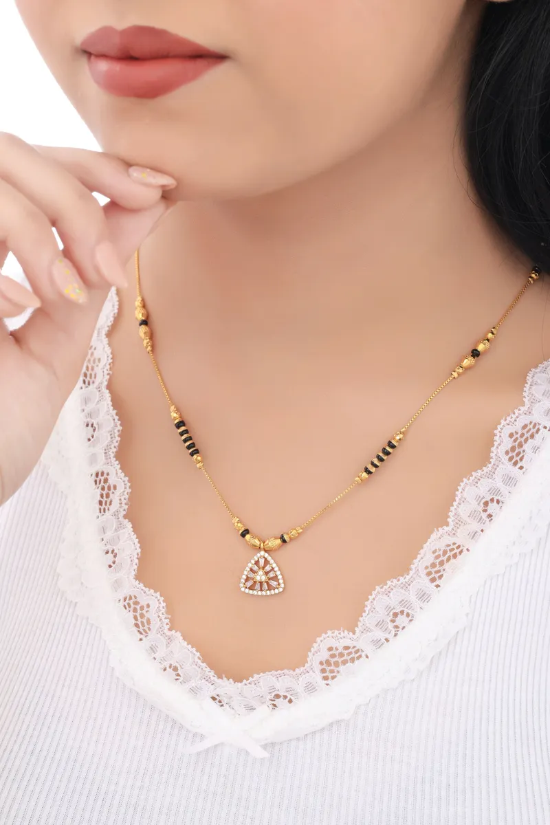 Buy 1 Get 1 Free - Triangle Crystal Minimal Mangalsutra Necklace