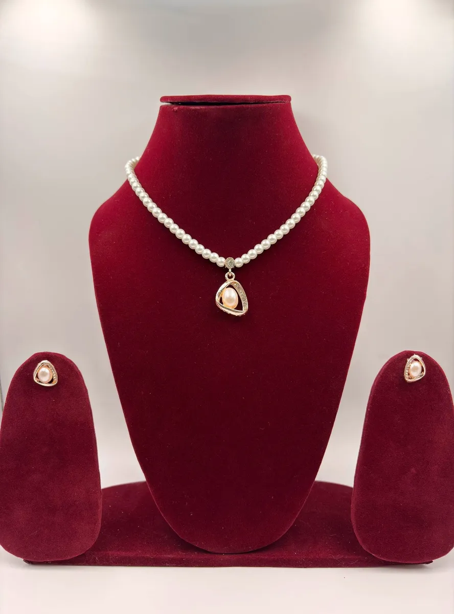 Elegant Pearl Drop Pendant Necklace Set – Artificial Jewellery for Women