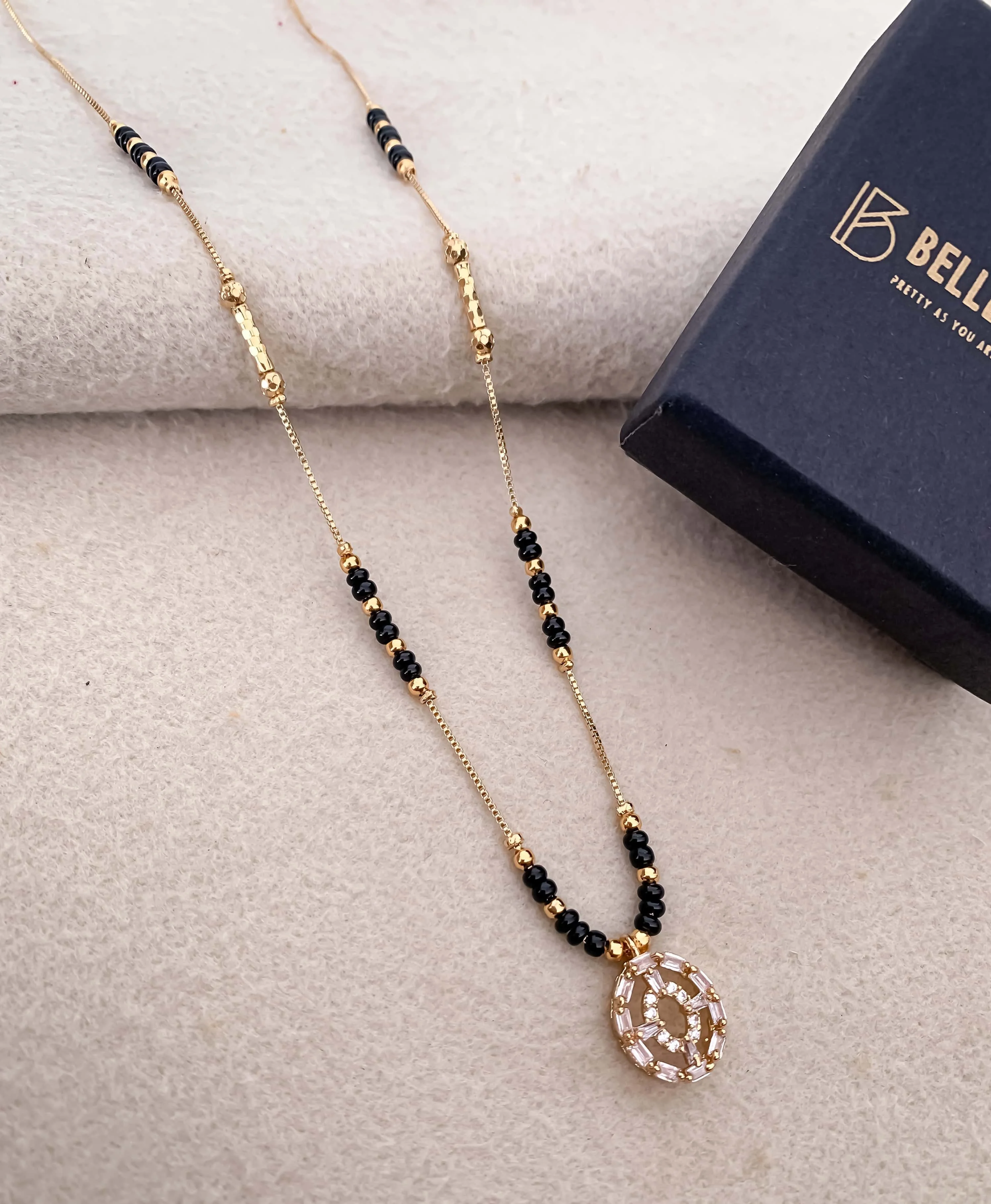 Buy 1 Get 1 Free - Oval Baguette CZ Mangalsutra Necklace