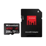 Strontium Nitro A1 256GB Micro SDXC Memory Card 100MB/s A1 UHS-I U3 Class 10 with High Speed Adapter for Smartphones Tablets Drones Action Cams (SRN256GTFU3A1A)