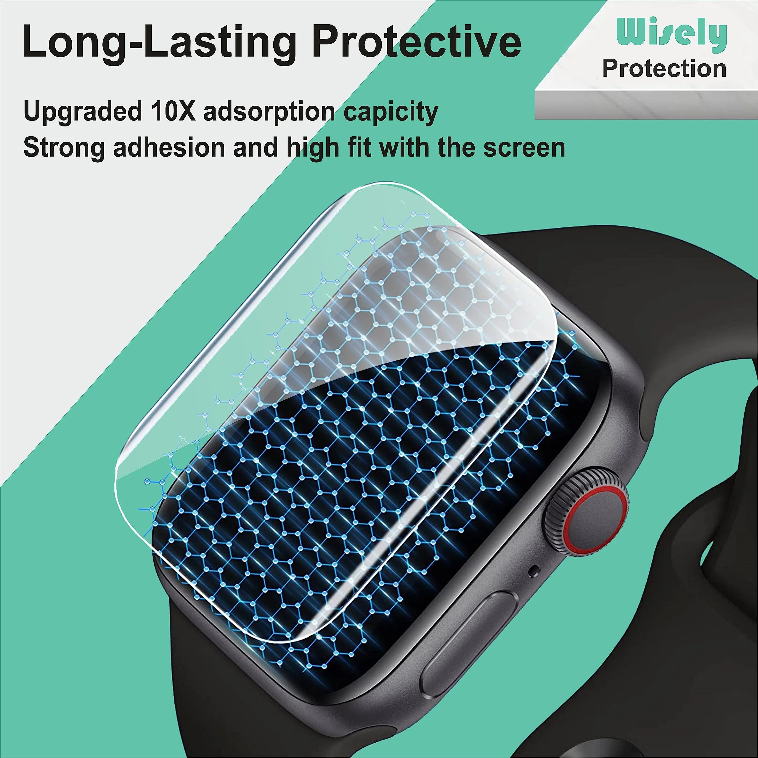Wisely |3pcs| Screen Guard Protector For Fire Boltt Quest Smartwatch |1.39"| Bubble Free, Easy installation kit, Clear HD, Full Cover - image 5