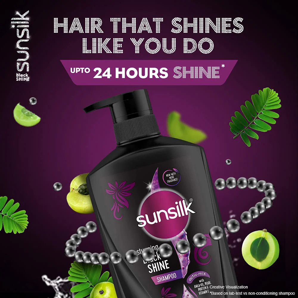 Sunsilk Stunning Black Shine Shampoo, 650 ml - image 3