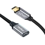 Verilux Type C Extension Cable 3.3Ft(Gen 2/10Gbps),Usb 3.1 Type C Male To Female Extension Cable 4K Video 100W/5A Fast Charging Braided Cable For Pro/Air/M1,Ipad Pro Dell Xps Surface Book, Silver