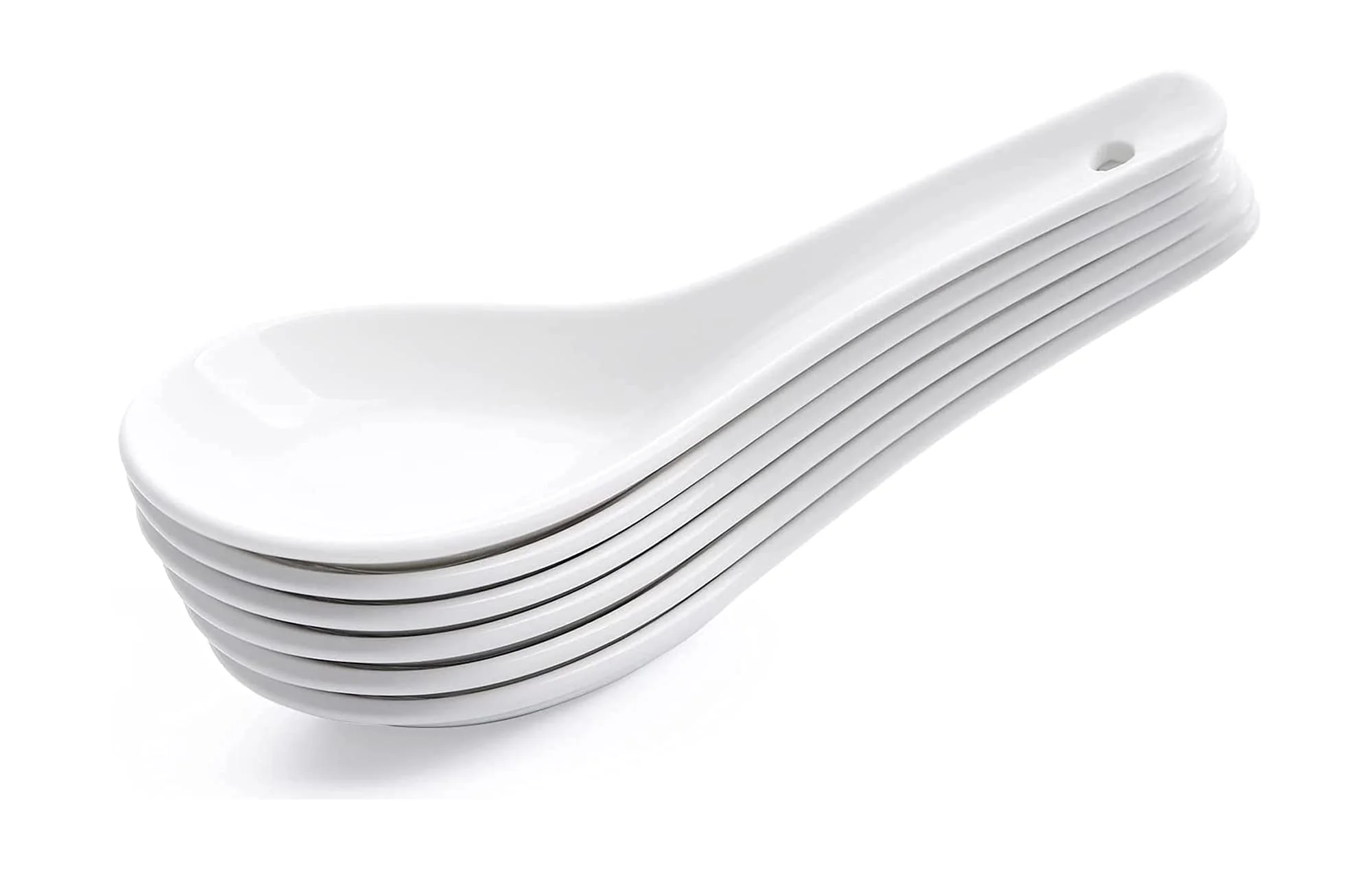 TAGROCK Ceramic Soup and Dessert Spoon, Microwave Safe - Pack of 6 (White) - image 2