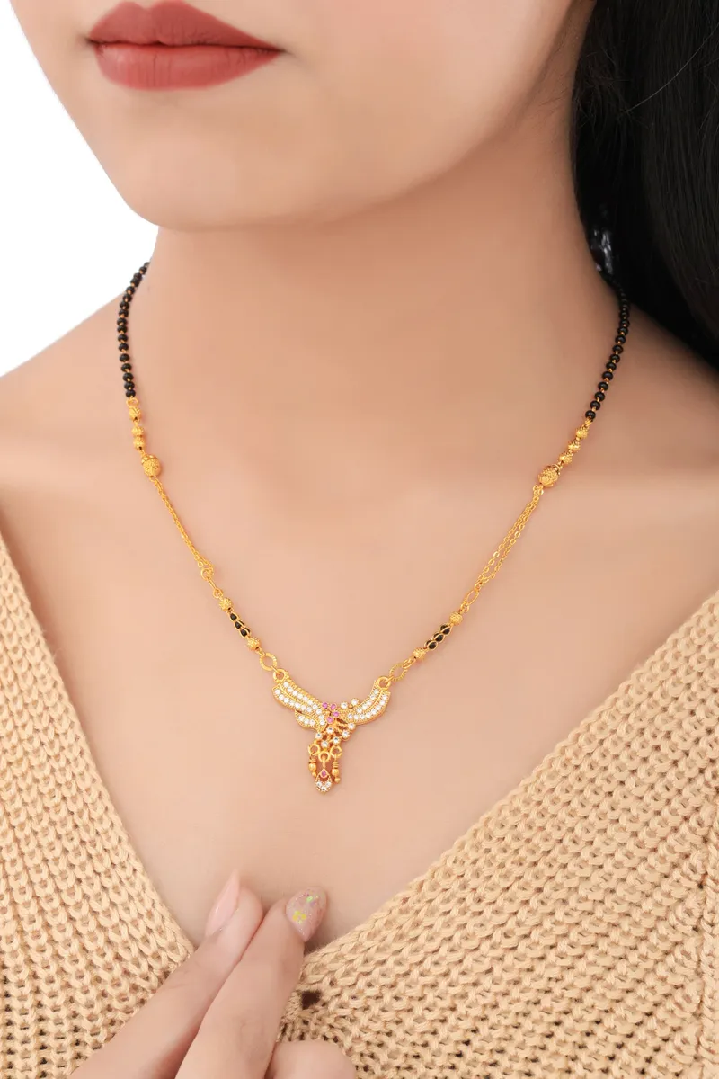 Buy 1 Get 1 Free - American Diamond Gold Plated Fancy Mangalsutra