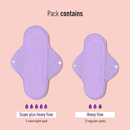 Sirona Reusable Pads for Women | 3 Regular Pads + 1 Overnight Pad | Cloth Pads for Women for Period, Reusable Sanitary Pads for Women, Rash Free Fabric, Skin Friendly, Lasts Up To 1 Year - (Pack of 4) - image 5