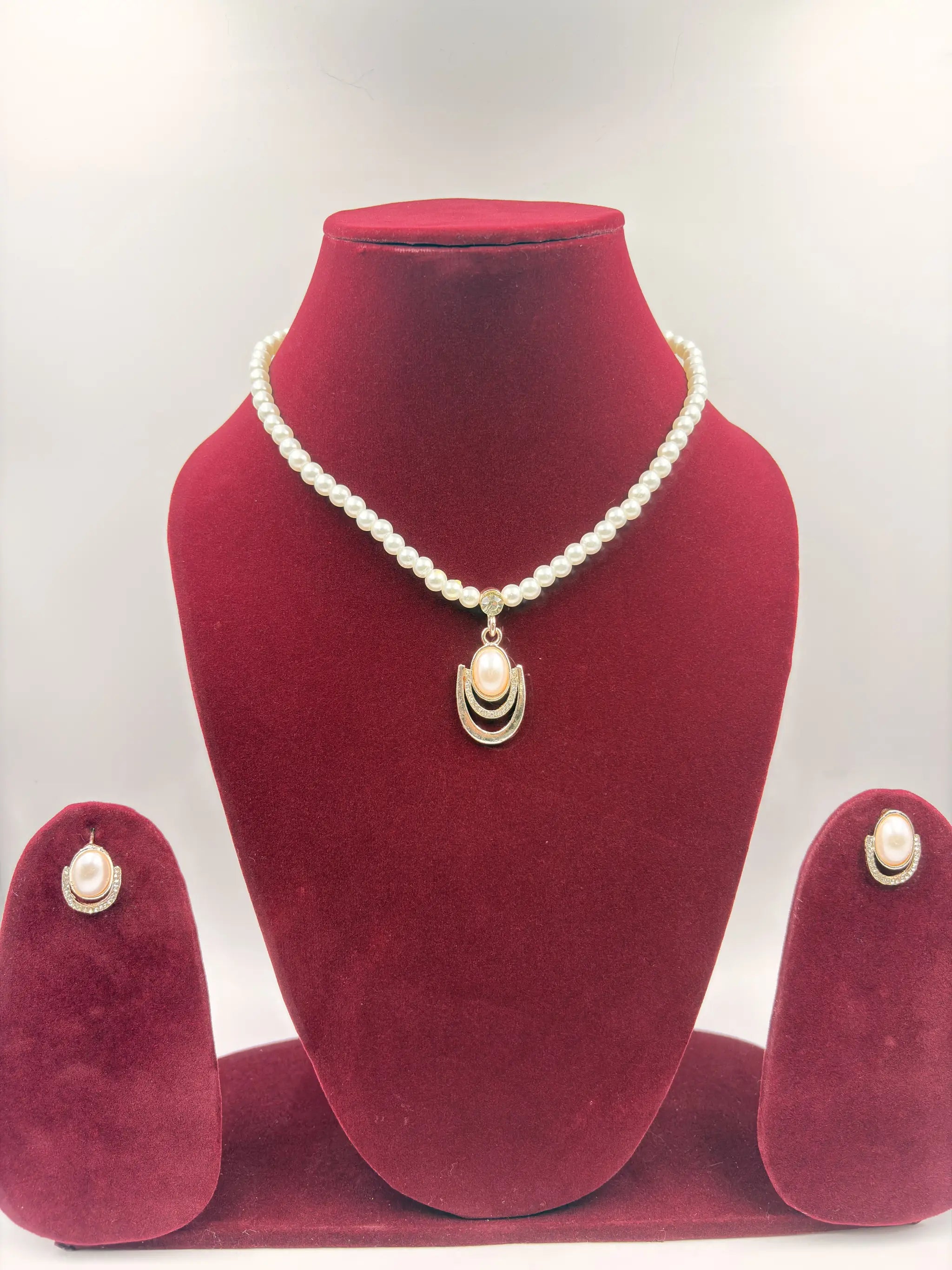 Pearl Necklace with Floral Pendant Set – Fashion Jewellery for Women