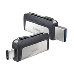 SanDisk Ultra Dual USB Drive 3.1, SDDDC2 32GB, Black, USB 3.1/Type C Reversible Connector, Retractable Design, Type-C OTG-Enabled Android Devices, 5Y