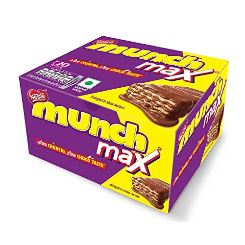 24x Nestle Munch Max Chocolate Coated Crunchy Wafer (24 Units, 42g each) Box - image 2