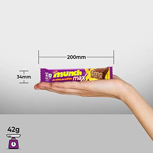 24x Nestle Munch Max Chocolate Coated Crunchy Wafer (24 Units, 42g each) Box - image 3