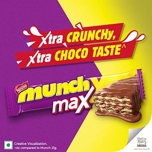 24x Nestle Munch Max Chocolate Coated Crunchy Wafer (24 Units, 42g each) Box - image 4