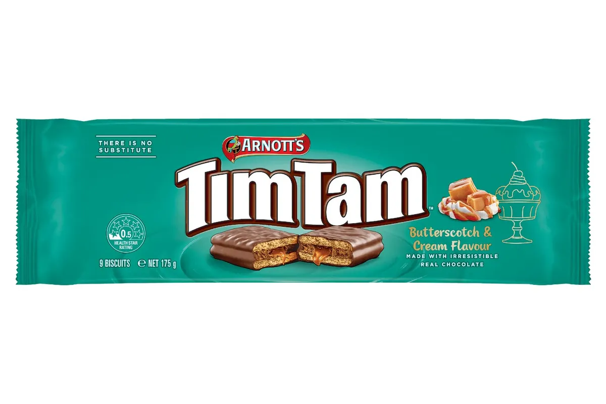 TimTam Crunchy Biscuit Butterscotch & Cream Flavour, 175g