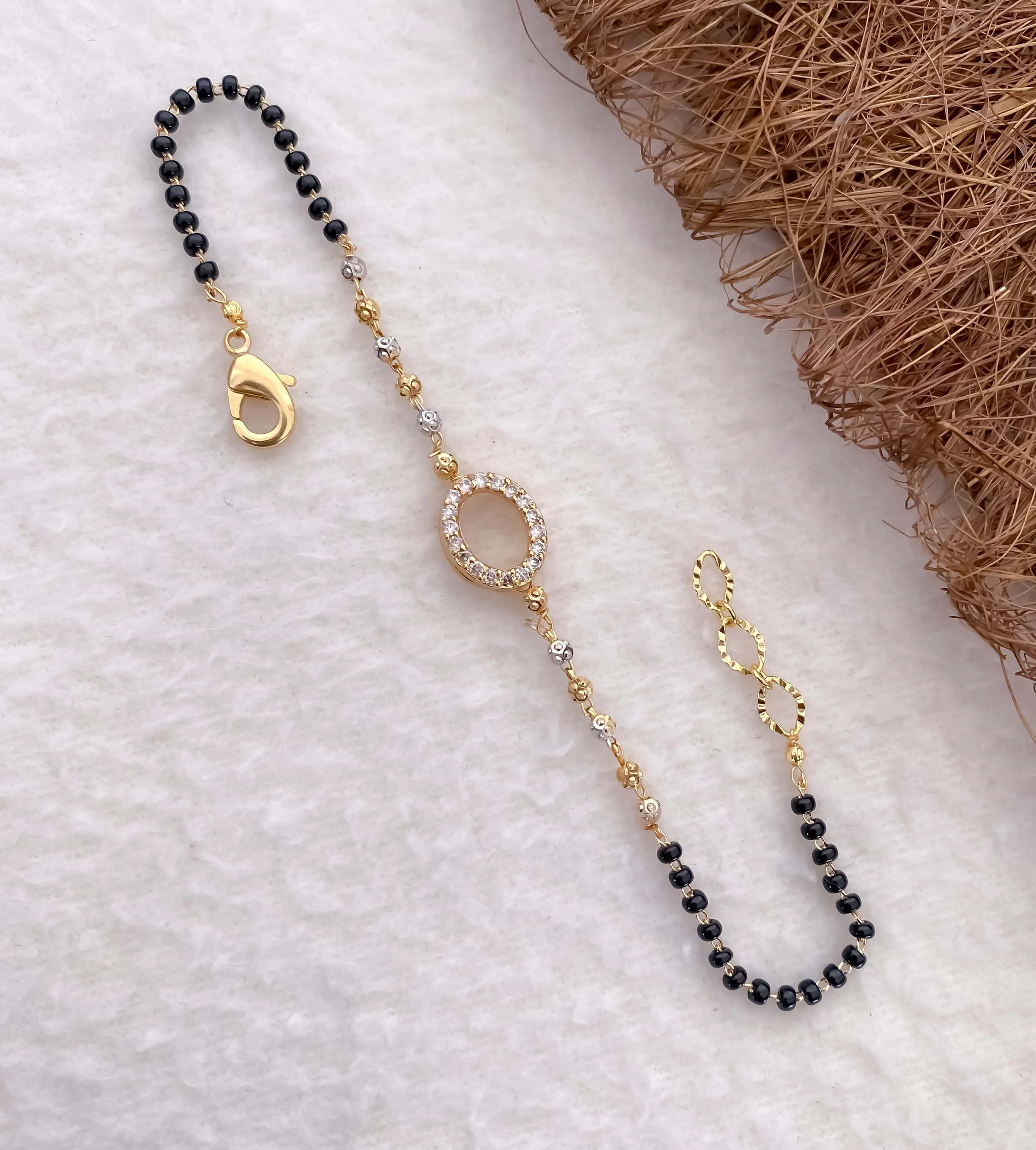 American Diamond Golden Hand Mangalsutra