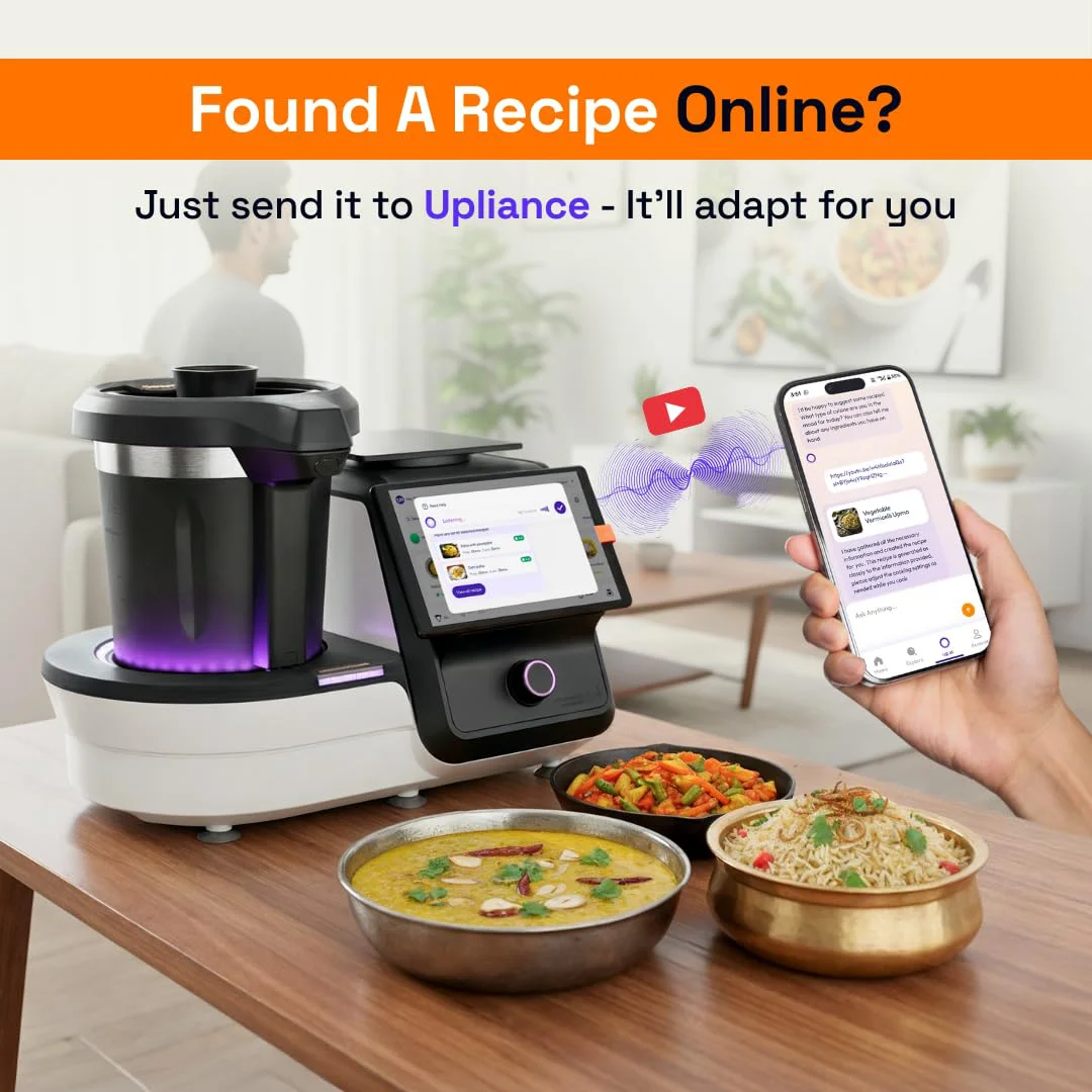 Upliance 2.0 Smart Cooking Appliance | Cook 750+ Dishes Faster | In-App Control & Nutrient Tracking | Chop, Cook, Stir & Clean | Glass Jar | 1-Year Warranty - image 4
