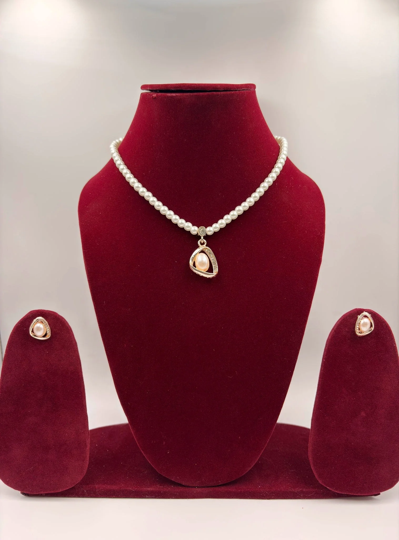 Elegant Pearl Drop Pendant Necklace Set – Artificial Jewellery for Women