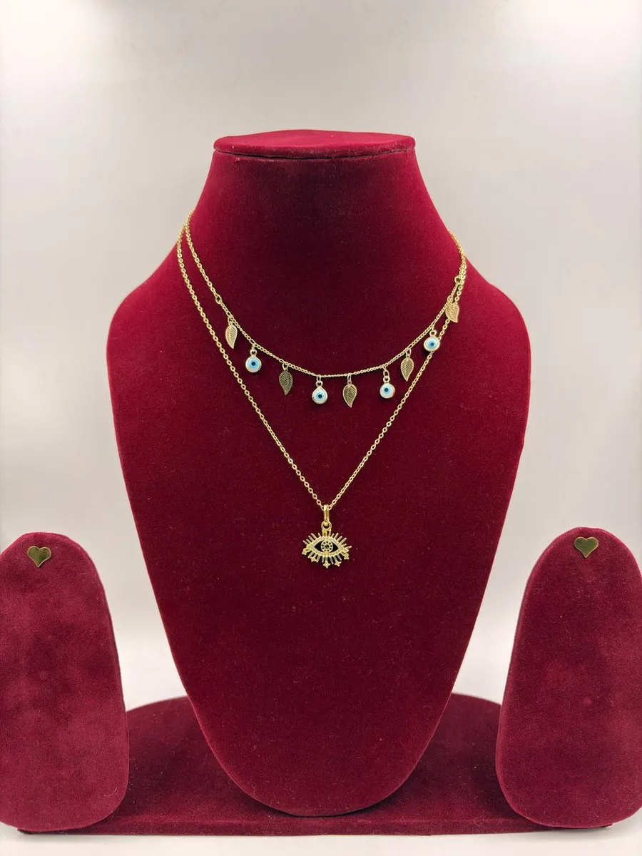 Layered Evil Eye Pendant Necklace – Artificial Jewellery for Women
