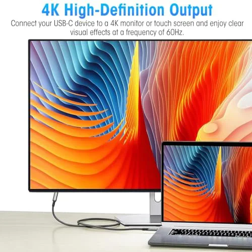 Verilux® USB Type C Cable, 1M/3.3ft USB 3.1 Type C Male to Female Extender Cable, 100W 20V/5A Fast Charging Extension Cable, 4K video Output, Gen2/10Gbps USB C to USB C Cable for Laptop, PC, Macbook - image 4