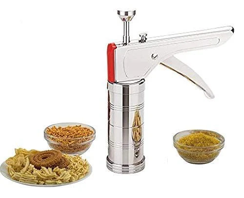TEKCOOL Stainless Steel Kitchen Press with 15 Different Types of Jalies, Murukku Maker/Bhujiya Maker/Noodles/Cookies/Namkeen/Chakali Maker/Sev Maker/Farsan Maker/Gathiya Maker - image 5