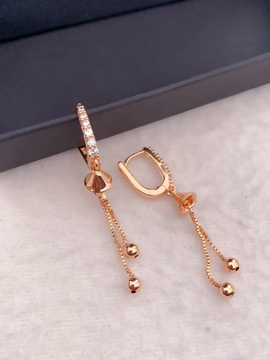 Buy 1 Get 1 Free-American Diamond Rose Gold Plated Fancy Delicate Bali