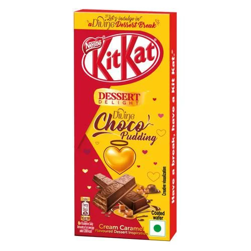 150x Nestle Kitkat Dessert Delight Divine Choco Pudding - Wafer Coated With Cream Caramel, 50 g each (Pack of 150)