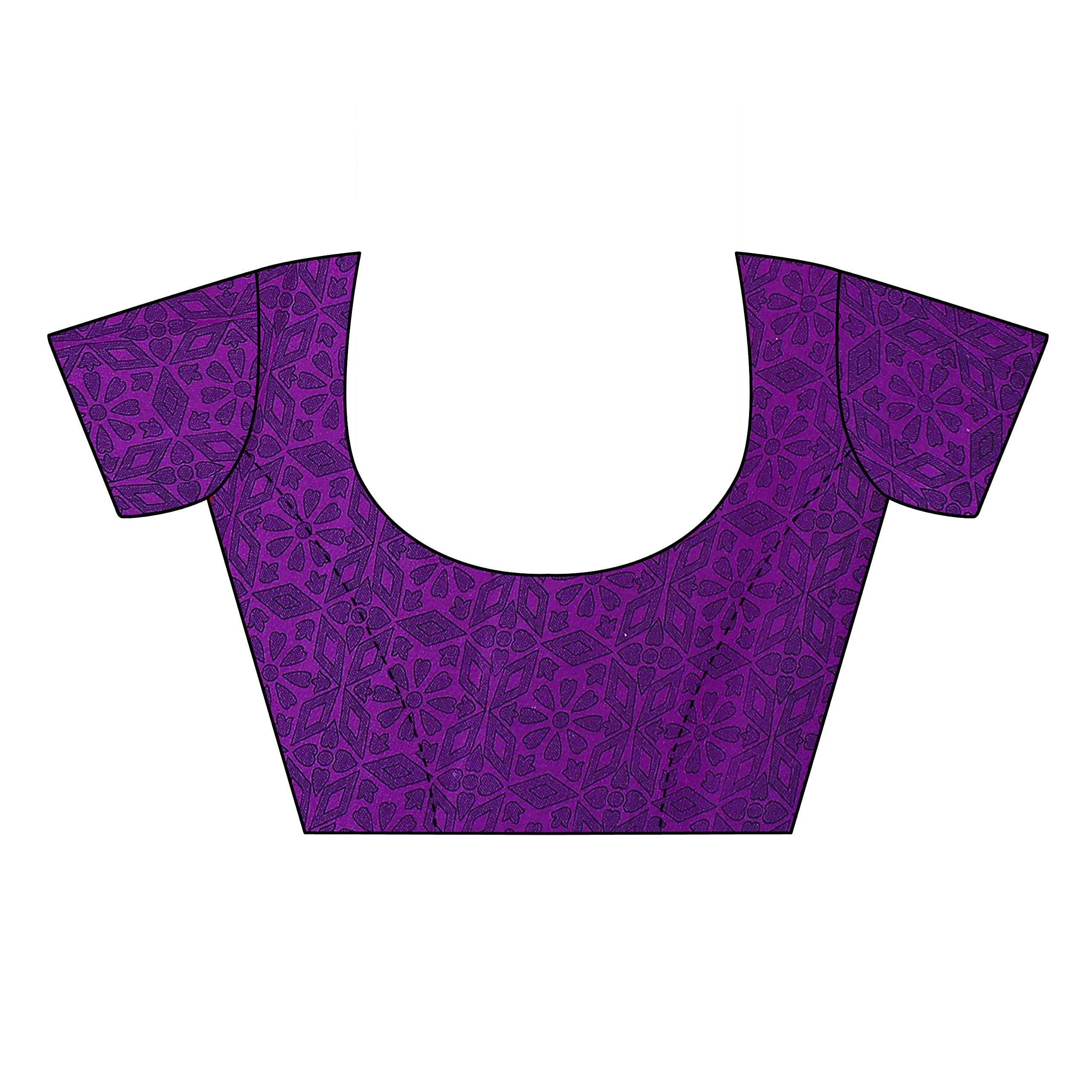 Tarshika Womens Printed Georgette Saree Without Blouse Piece(ROSEMARRY PURPLE_Free Size) - image 3