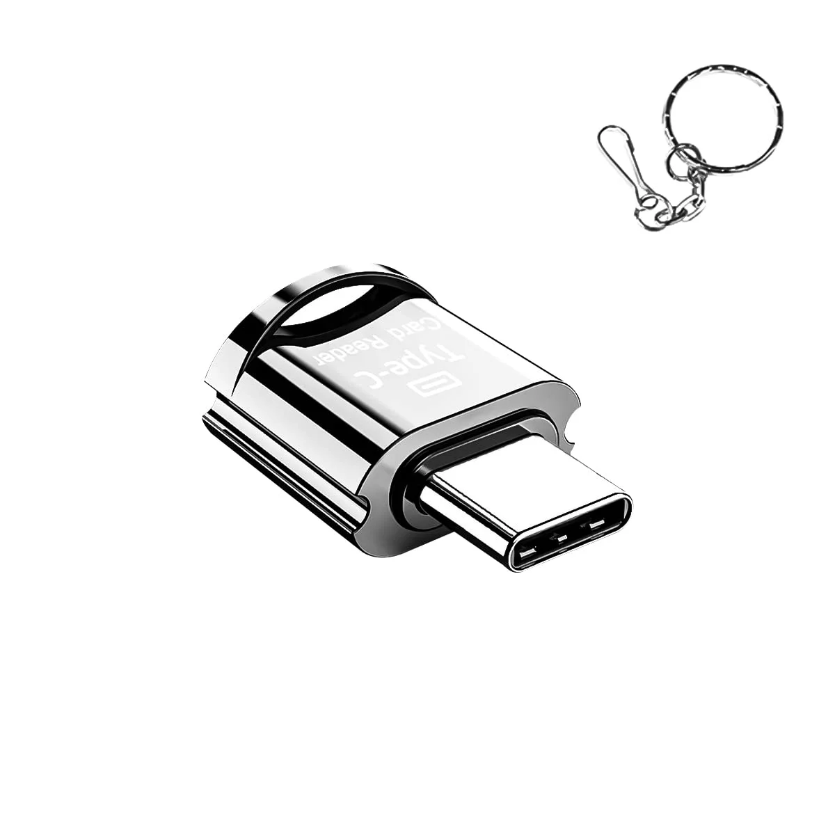 Verilux® Micro SD Card Reader Mini Type C Card Reader TF Card Reader with Keychain USB C to Micro SD SDHC SDXC OTG Memory Card Reader Compatible with Laptops, MacBook Pro, Galaxy Note 20 S20 - image 2