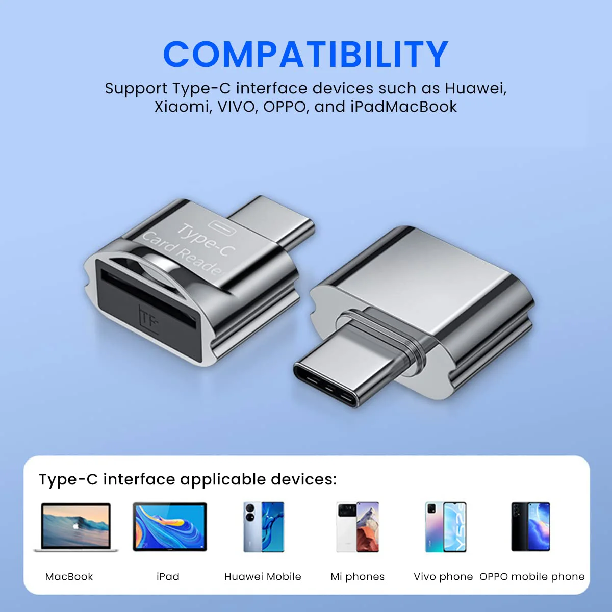 Verilux® Micro SD Card Reader Mini Type C Card Reader TF Card Reader with Keychain USB C to Micro SD SDHC SDXC OTG Memory Card Reader Compatible with Laptops, MacBook Pro, Galaxy Note 20 S20 - image 5