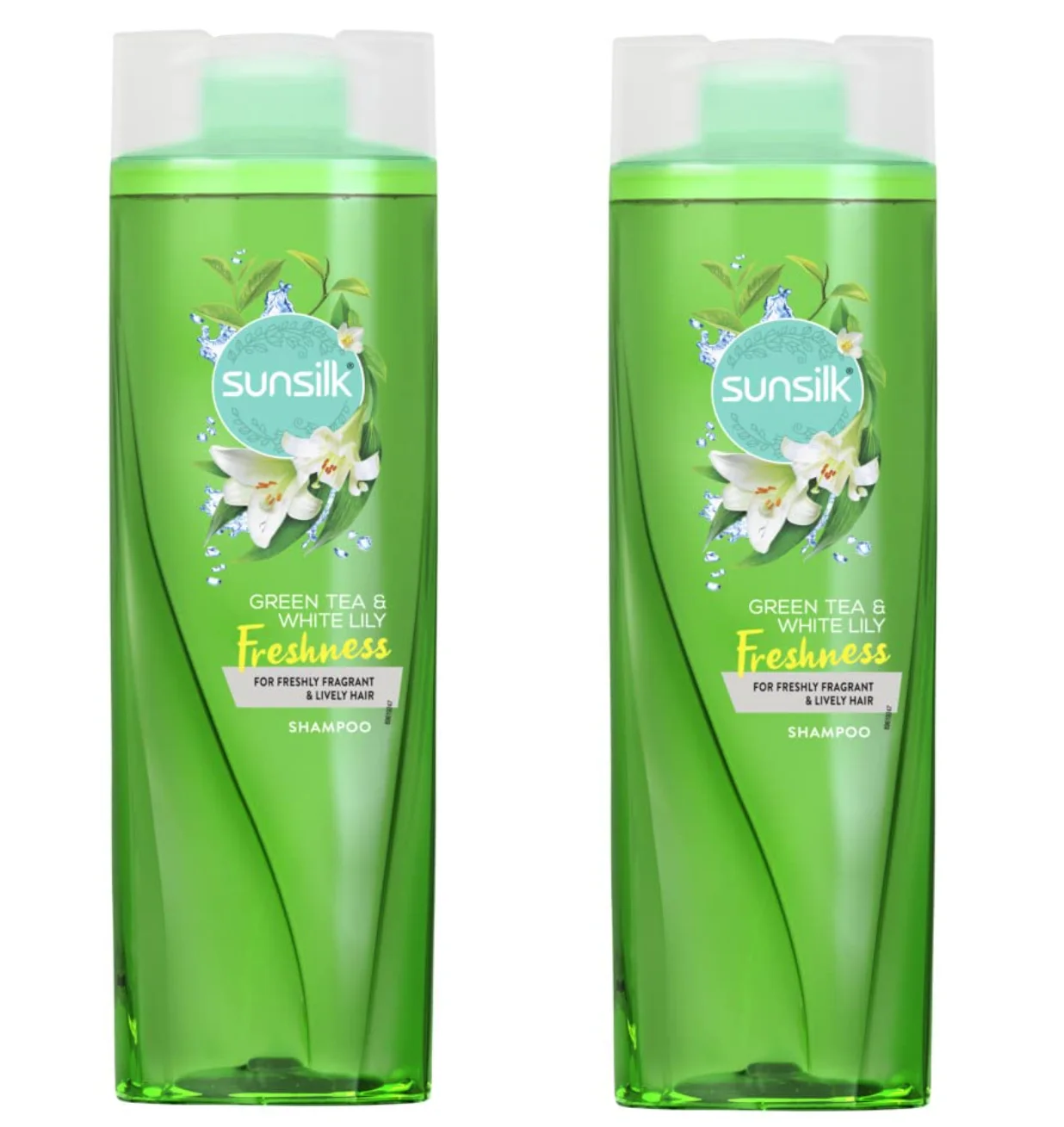 2x Sunsilk Green Tea and White Lily Freshness Hair Shampoo, 740ml / 25.02 fl oz (pack of 2)