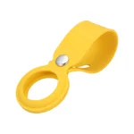 FOSO(™) Silicone Loop Case for Apple Airtag - Key Finder Secure Holder with Buckle Protector Skin Cover with Long Strap for Apple Bluetooth Item Tracker Soft Keychain Locator Luggage Tag (Yellow)