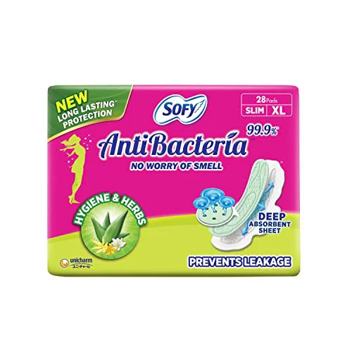 Sofy Anti Bacteria Extra Long Sanitary Pads - Slim (Pack of 28 Pads)
