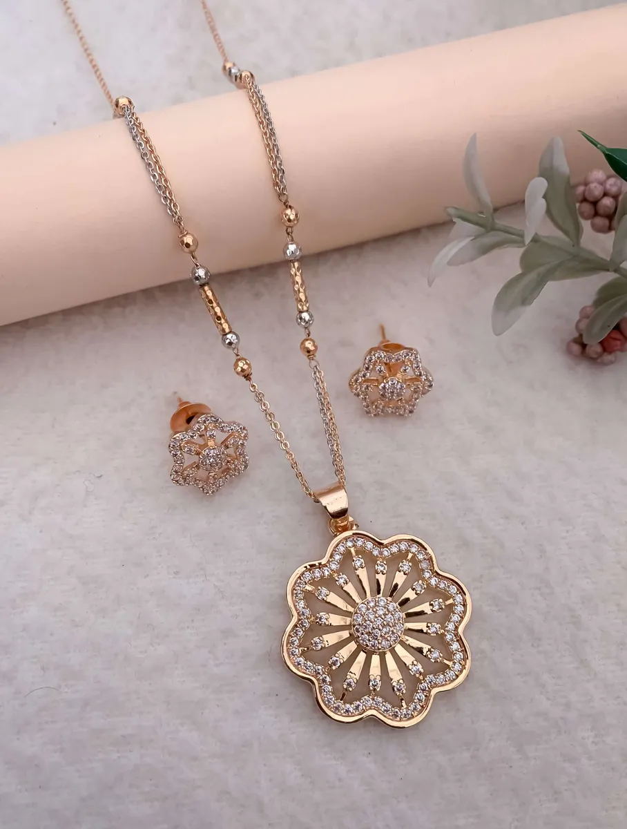 Flora Radiance CZ Pendant Set
