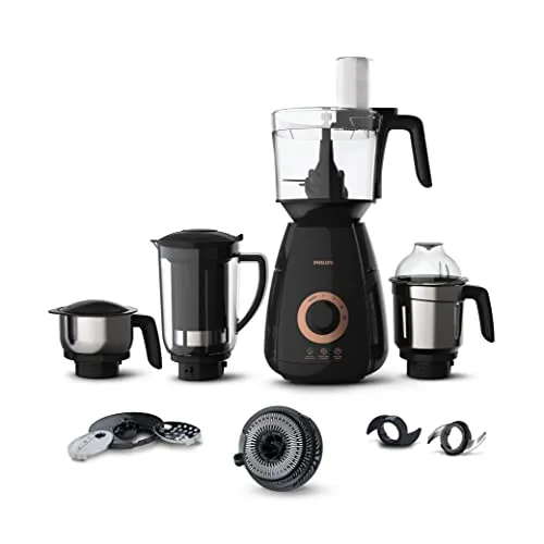 PHILIPS Mixer Grinder 3-in-1 750 Watt (Mixer Grinder + Juicer + Food Processor) 4 Jar, (HL7707/00)