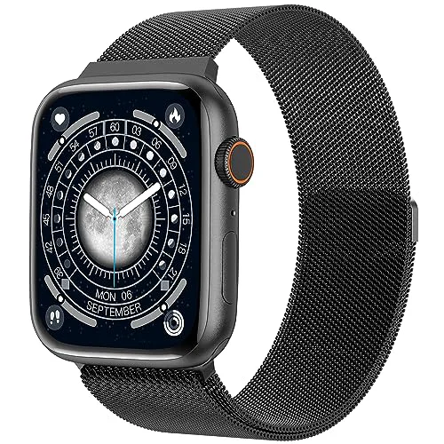 Fire-Boltt Newly Launched Vogue Large 2.05" Display Smart Watch, Always On Display, Wireless Charging, App Based GPS with Bluetooth Calling & 500+ Watch Faces (Steel Black)