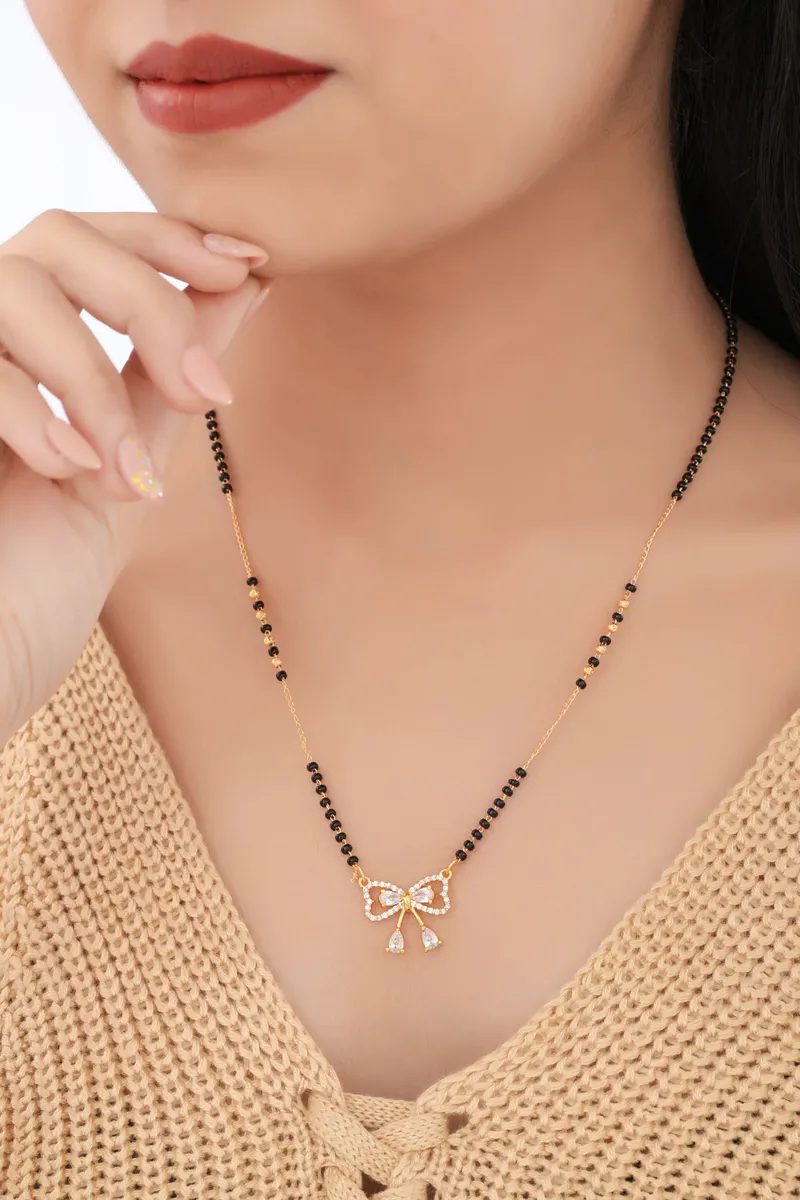 Buy 1 Get 1 Free - Sparkling Bow Charm Mangalsutra