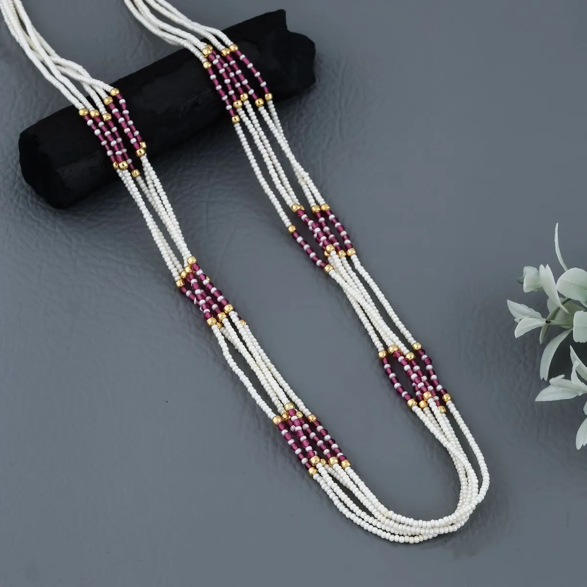 Cristal Fancy 5 Line Mala Length 18 Inch