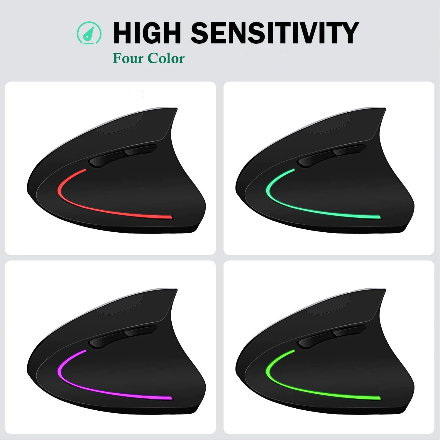 Verilux® Wired Vertical Mouse, Optical Ergonomic Mouse with 4 Adjustable DPI 800/1200/2000/3200, 5 Buttons USB Computer Mouse, Better for Large and Medium Sized Hands,for for Mac, PC, Desktop - image 5