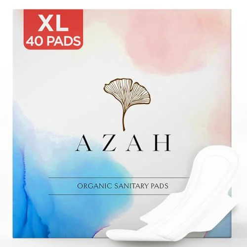 Sanitary Pads for Women By AZAH (Pack of 40 XL) 100% Organic Sanitary Pads for Women High Absorption Cotton Sanitary Pads for Women Soft and Rash Free Sanitary Pad - image 2