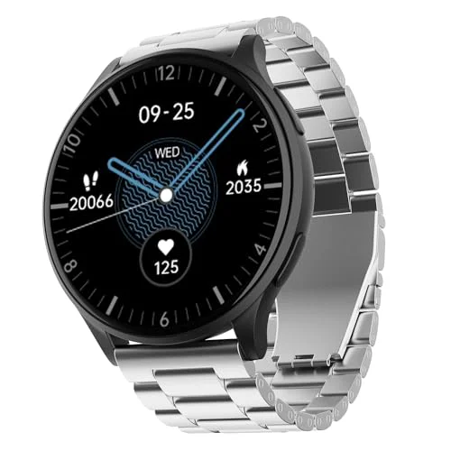 boAt Lunar Orb Smart Watch with 1.45" AMOLED Display, BT Calling, DIY Watch Face Studio, Coins, Crest App Health Ecosystem, Live Cricket&Football Scores, IP67(Steel Silver)