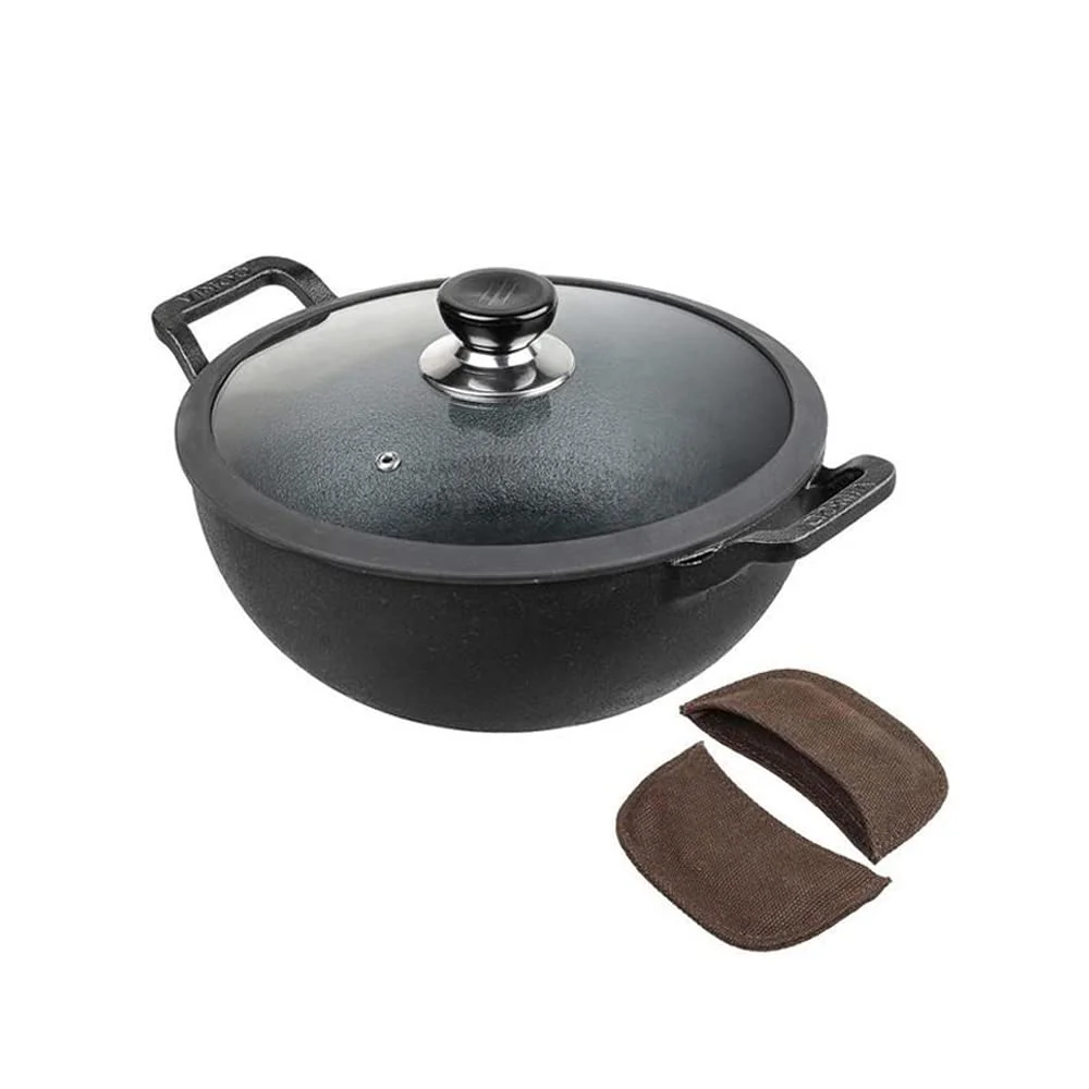 Vinod D Legacy Pre-Seasoned Cast Iron Kadai, 24 cm,Induction Friendly,Black, 1 Piece - image 5