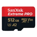 SanDisk Extreme Pro ® 512GB microSDXC ¢ UHS-I, 200MB/s Read, 140MB/s Write Memory Card for 4K Video on Smartphones, Action Cams and Drones