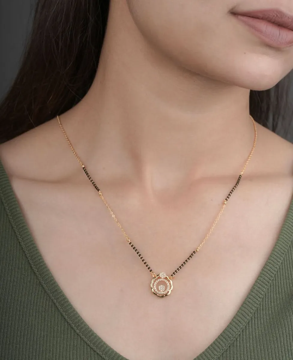 Buy 1 Get 1 Free  -Elegant Floral Sparkle Mangalsutra