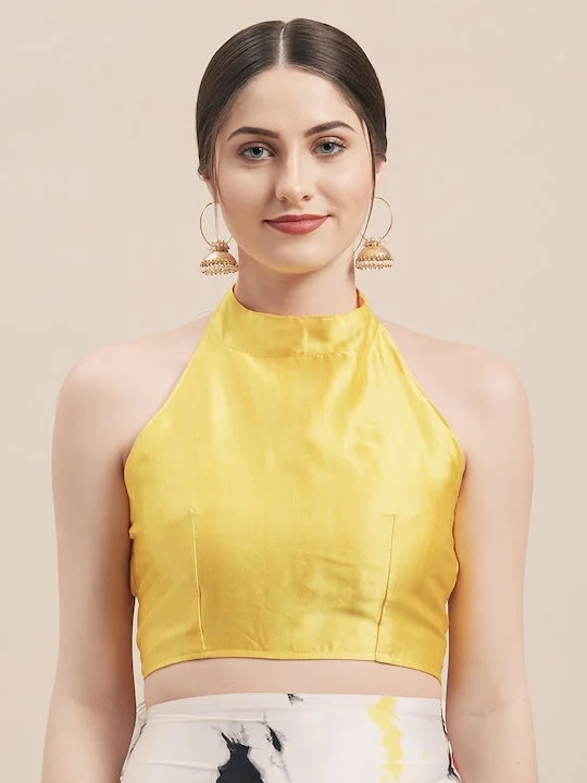 White & Yellow Satin Printed Saree - image 5