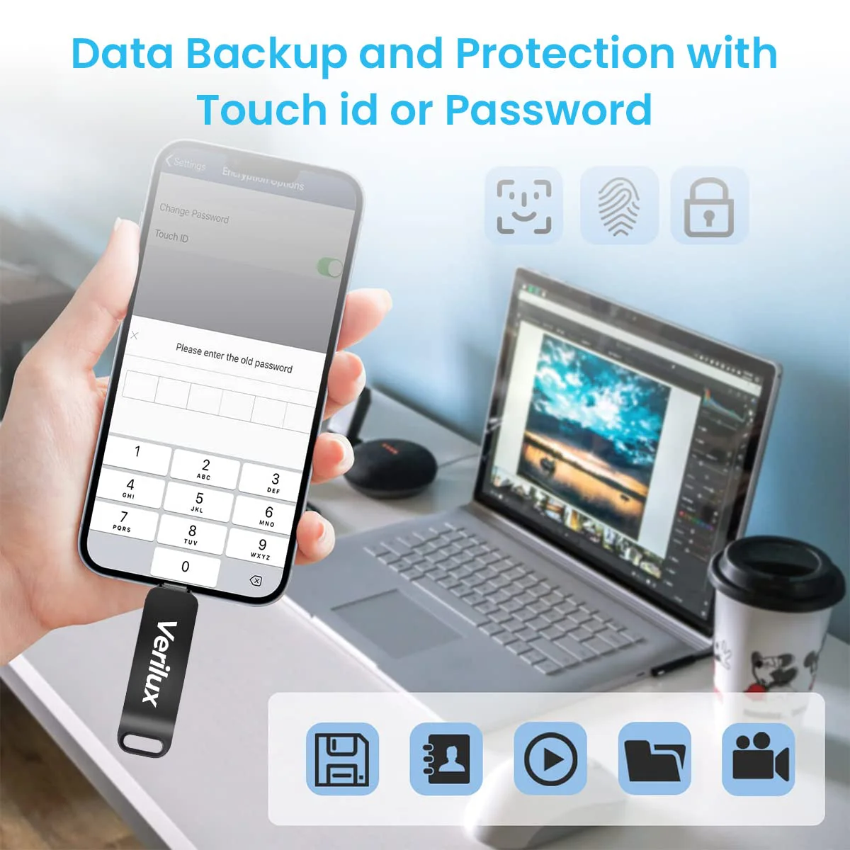 Verilux® Pendrive 64GB Dual Interface USB 3.0 & Type-C High-Speed Flash Drive - Portable & Sturdy Zinc Alloy Type C Pendrive for OTG Android, PC, Mac - image 3