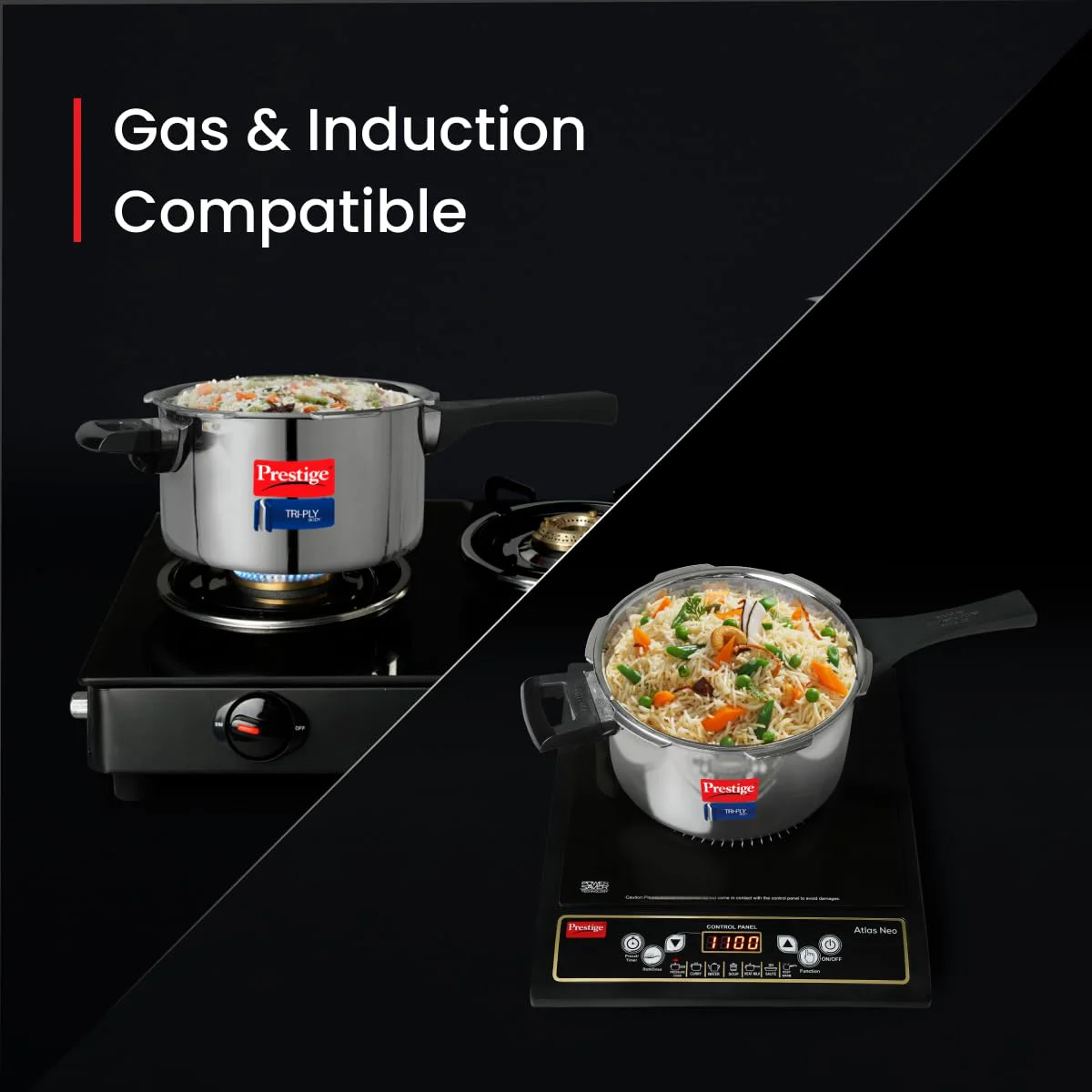 Prestige Svachh Triply Outer Lid Pressure Cooker with Unique Deep Lid, 3.5 Litre, Silver, Stainless Steel, Aluminium, 3.5 Liter - image 3