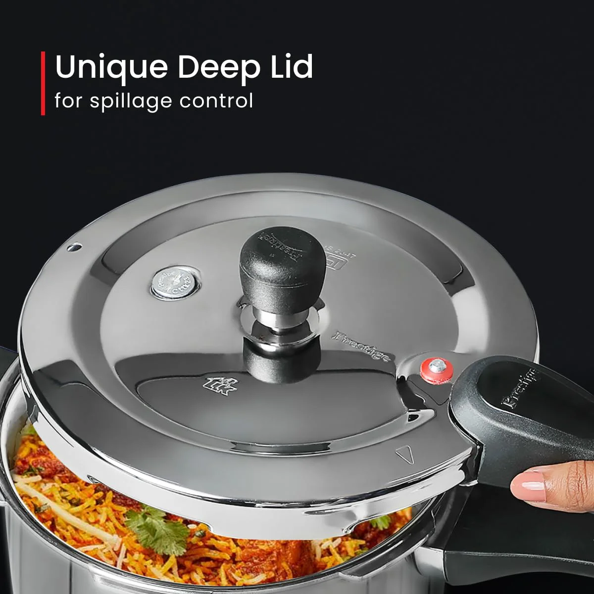Prestige Svachh Triply Outer Lid Pressure Cooker with Unique Deep Lid, 3.5 Litre, Silver, Stainless Steel, Aluminium, 3.5 Liter - image 4