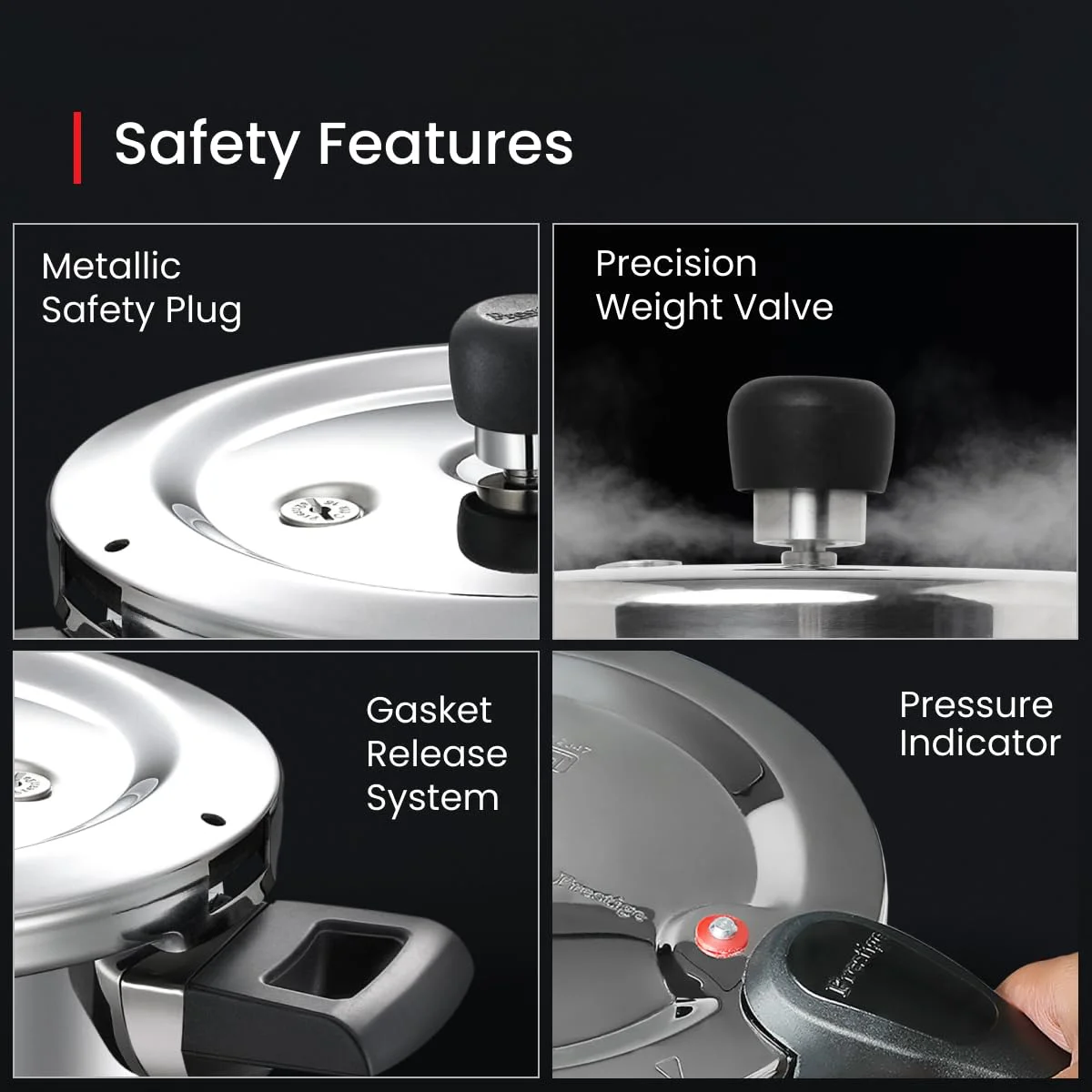 Prestige Svachh Triply Outer Lid Pressure Cooker with Unique Deep Lid, 3.5 Litre, Silver, Stainless Steel, Aluminium, 3.5 Liter - image 5