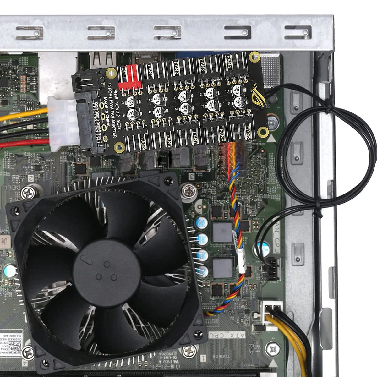 Verilux® PC PWM Fan Hub CPU Cooling HUB 10 Port 12V 4 Pin Fan PWM Hub Molex Controller Fan Hub Splitter, 4-Pin PWM Fan Power Supply Extension Cable for ATX Computer Case 4-Pin and 3-Pin Cooling Fans - image 2