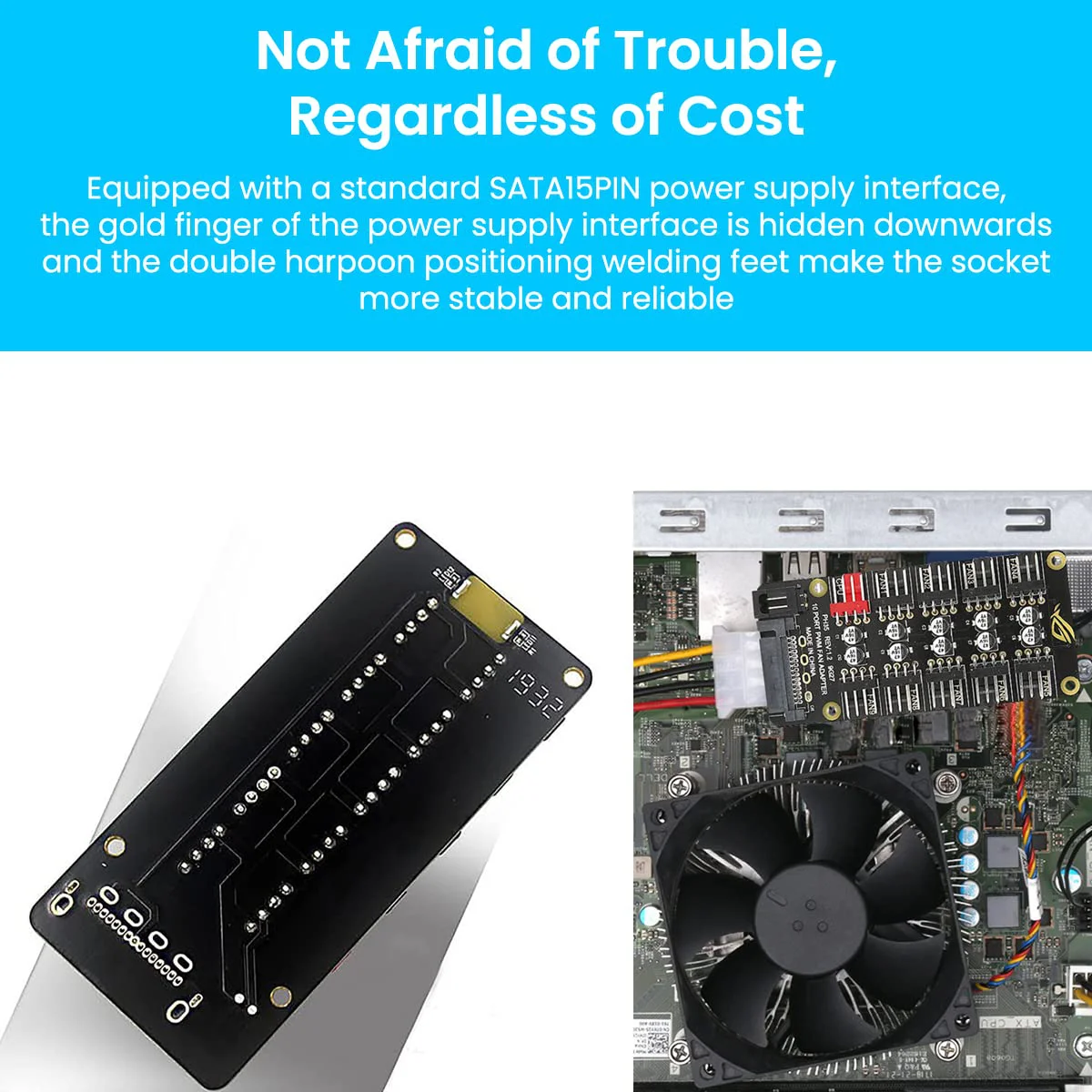 Verilux® PC PWM Fan Hub CPU Cooling HUB 10 Port 12V 4 Pin Fan PWM Hub Molex Controller Fan Hub Splitter, 4-Pin PWM Fan Power Supply Extension Cable for ATX Computer Case 4-Pin and 3-Pin Cooling Fans - image 4