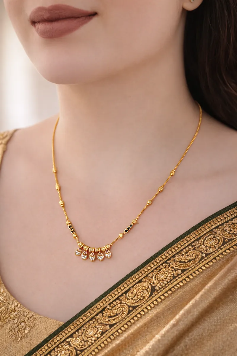 Buy 1 Get 1 Free - Petal Crystal Minimal Mangalsutra Necklace